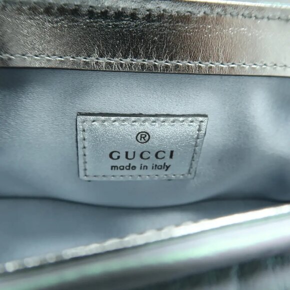 GUCCI GG Marmont Blue Leather Shoulder Bag 1293-022425 - Picture 10 of 11